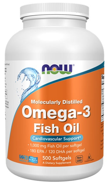 Omega-3 Fish Oil, Molecularly Distilled - 500 softgels