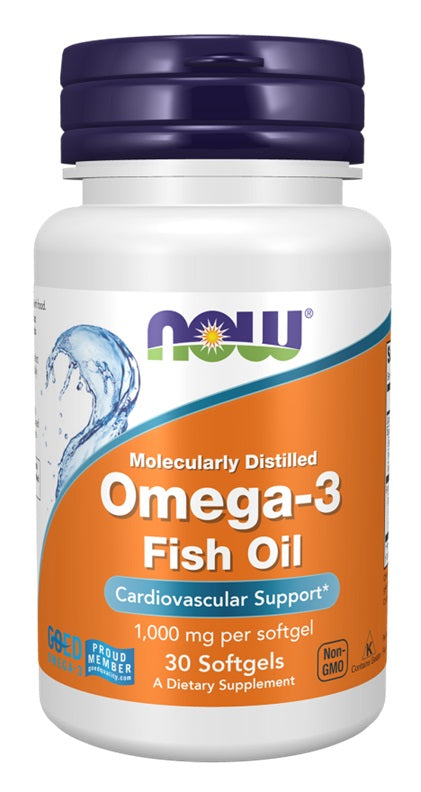Omega-3 Fish Oil, Molecularly Distilled - 30 softgels