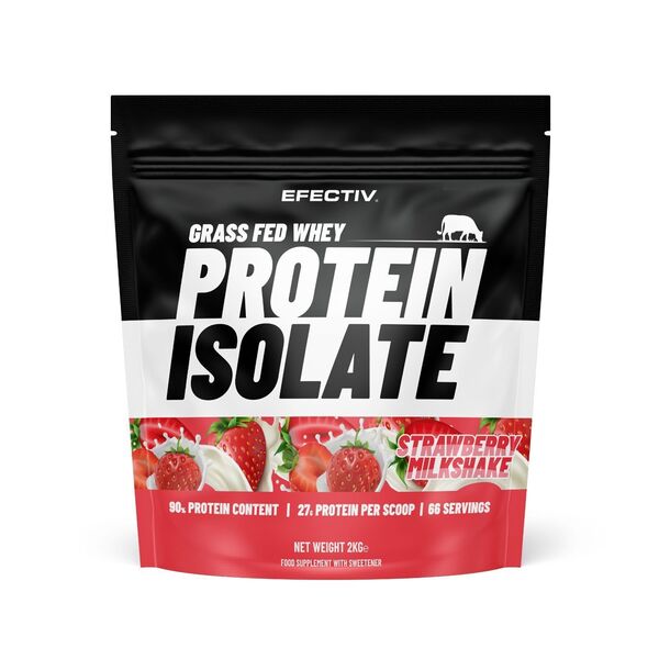 Grass Fed Whey Protein Isolate, Strawberry Milkshake - 2000g