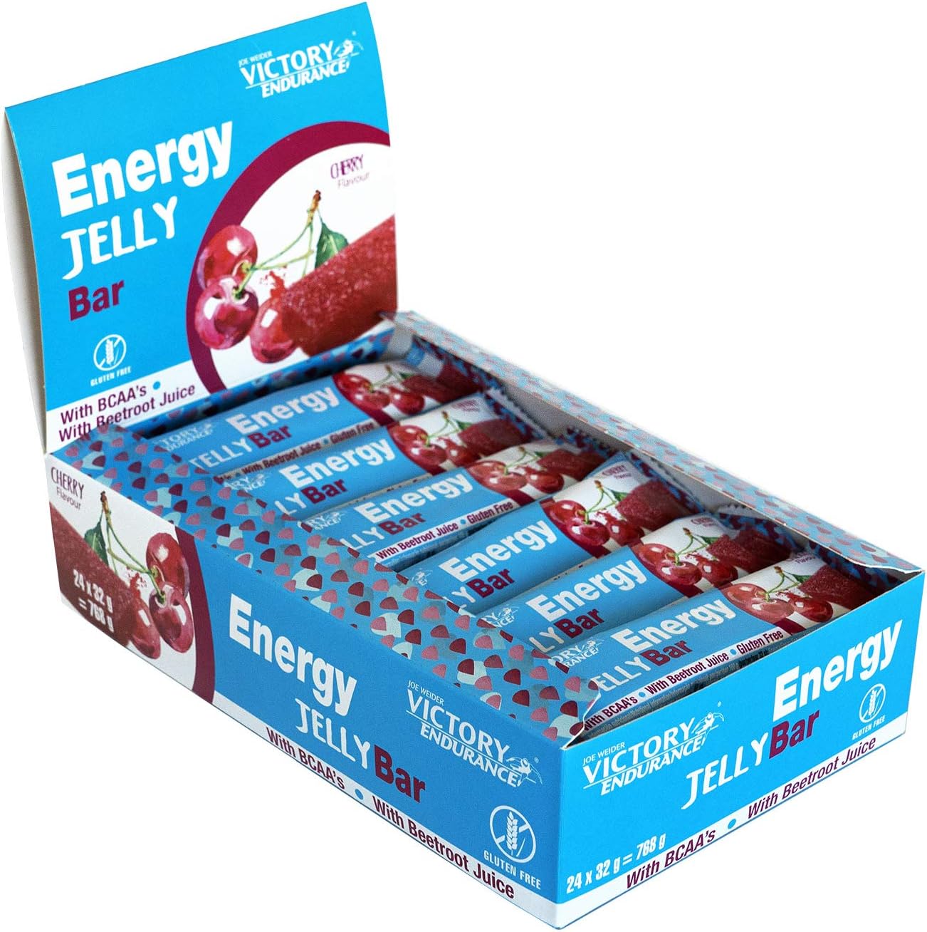 Joe Weider Victory Endurance Energy Jelly Bar, Cherry - 24 x 32g