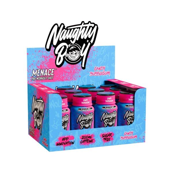Menace Pre-Workout Shot, Candy Bubblegum - 12 x 60 ml.