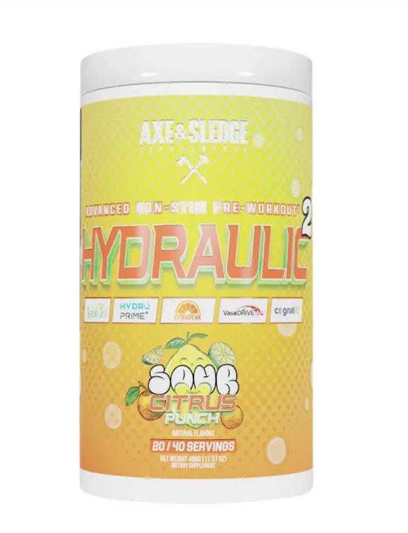 Hydraulic V2 Non-Stim Pre-Workout, Sour Citrus Punch - 498g