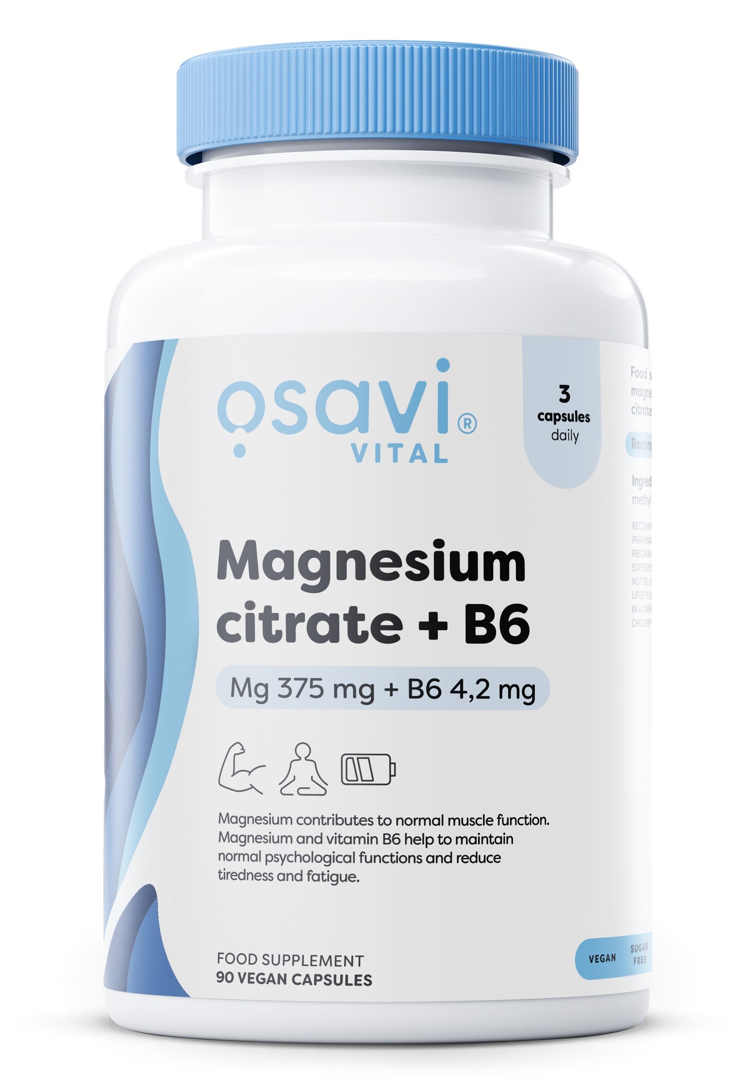 Magnesium Citrate + B6, 375mg + 4.2mg - 90 vcaps