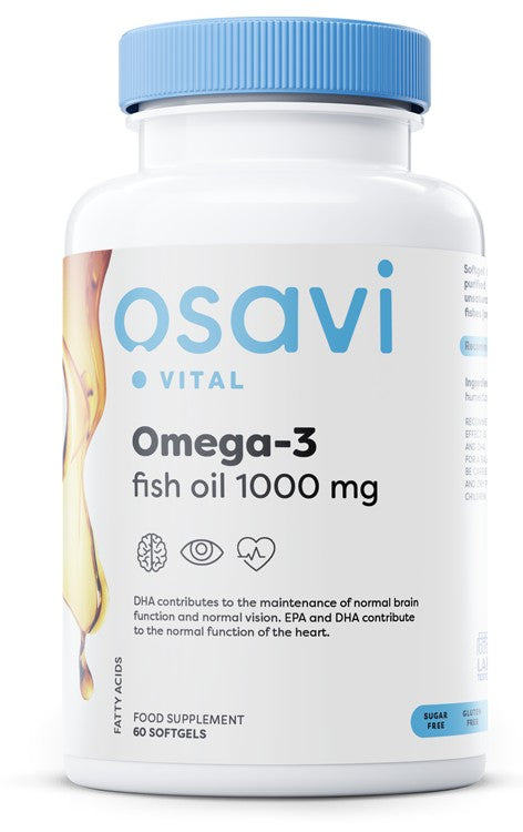 Omega-3 Fish Oil Molecularly Distilled, 1000mg (Lemon) - 60 softgels