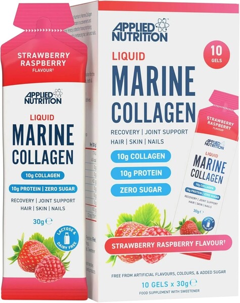 Liquid Marine Collagen, Strawberry Raspberry - 10 x 30g