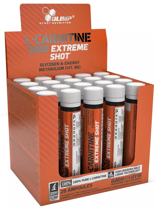 L-Carnitine 3000 Extreme Shot, Orange - 20 x 25 ml.