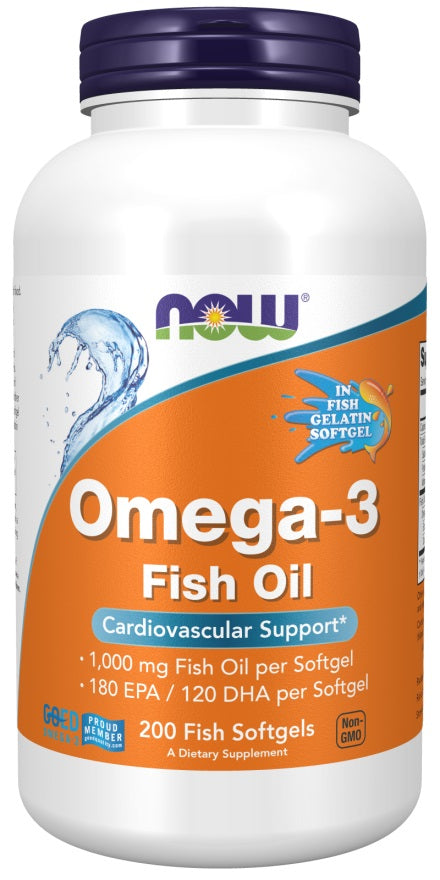 Omega-3 Fish Oil, Molecularly Distilled - 200 fish softgels