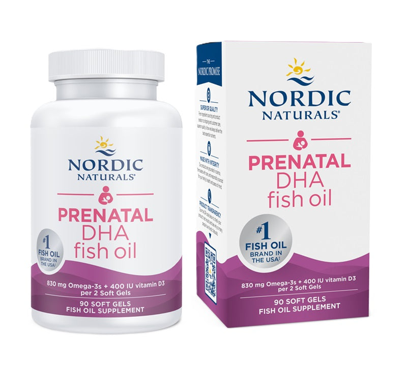 Prenatal DHA, 830mg Omega-3 + 400 IU D3 Unflavored - 90 softgels