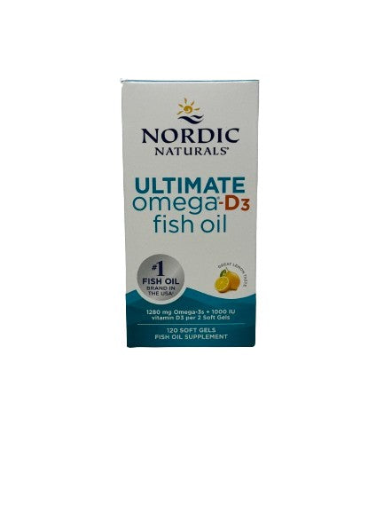 Ultimate Omega-D3 Fish Oil, 1280mg Lemon - 120 softgels