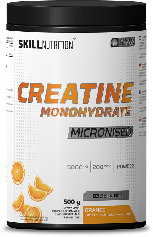 Micronised Creatine Monohydrate Flavoured, Orange - 500g