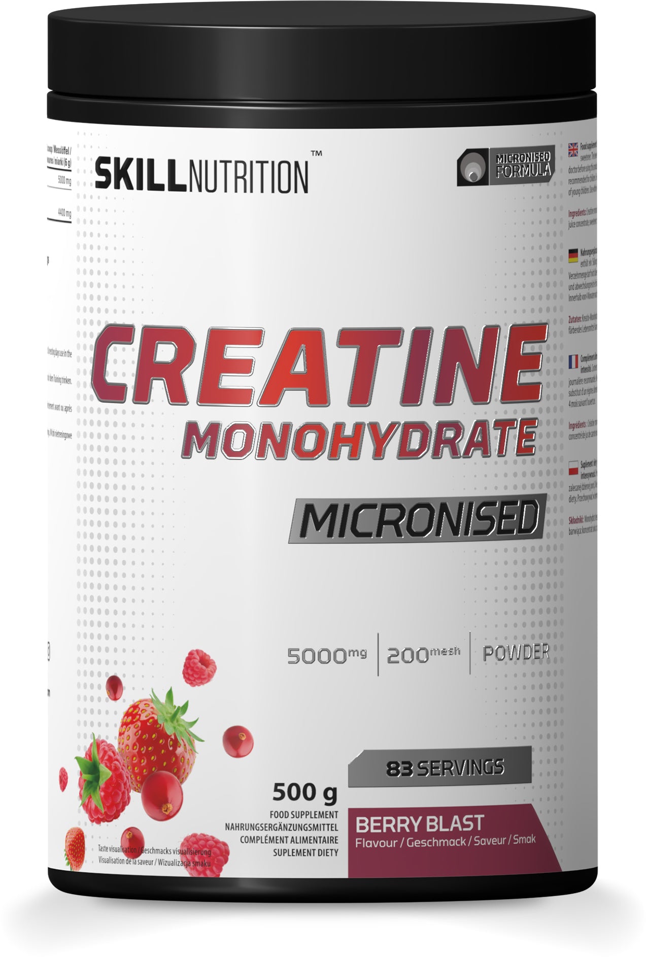 Micronised Creatine Monohydrate Flavoured, Berry Blast - 500g