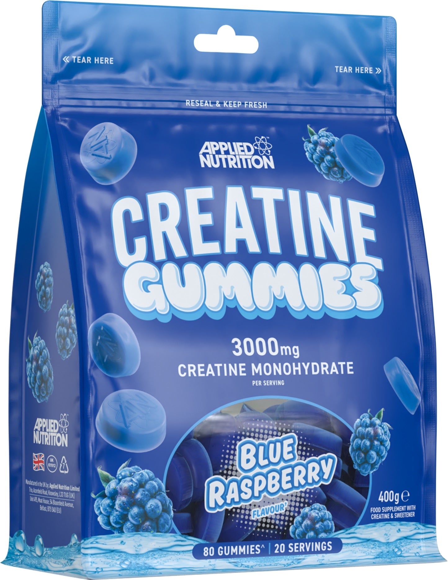 Creatine Gummies, Blue Raspberry - 80 gummies