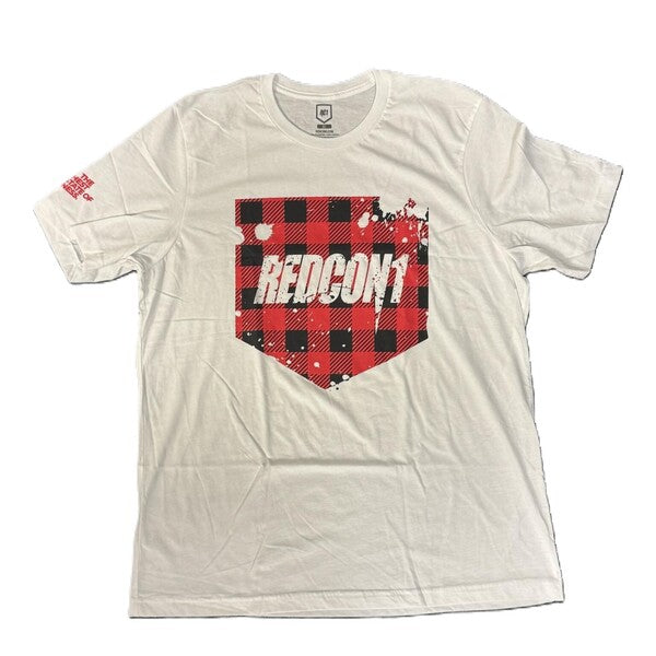 Red Plaid Shield T-Shirt - Large