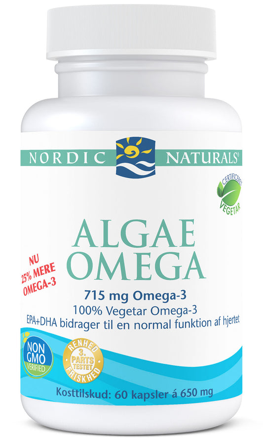 (Danish Label) Algae Omega, 715mg Omega 3 - 60 softgels