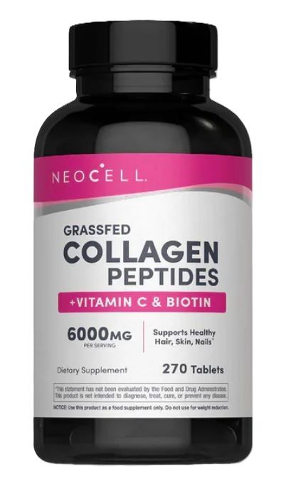 Grassfed Collagen Peptides + Vitamin C & Biotin - 270 tablets