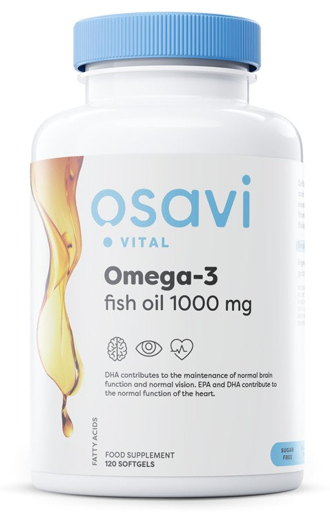 Omega-3 Fish Oil Molecularly Distilled, 1000mg (Lemon) - 120 softgels
