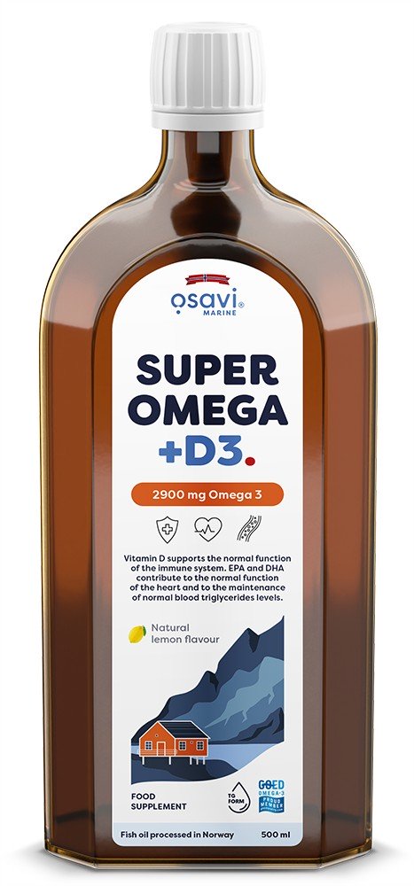 Super Omega + D3, 2900mg Omega 3 (Lemon) - 500 ml.