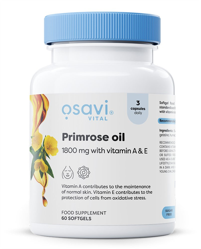 Primrose Oil with Vitamin A & E, 1800mg - 60 softgels