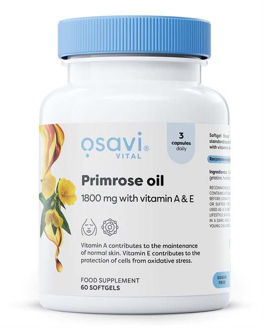 Primrose Oil with Vitamin A & E, 1800mg - 60 softgels