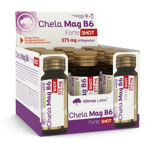 Chela Mag B6 Forte Shot, Orange - 9 x 25 ml.