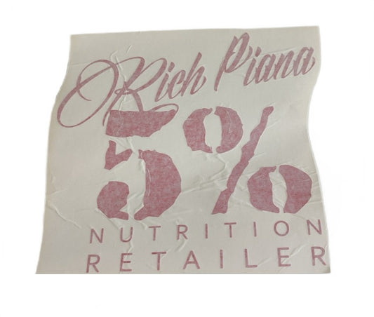 5% Nutrition Window Cling, White & Red